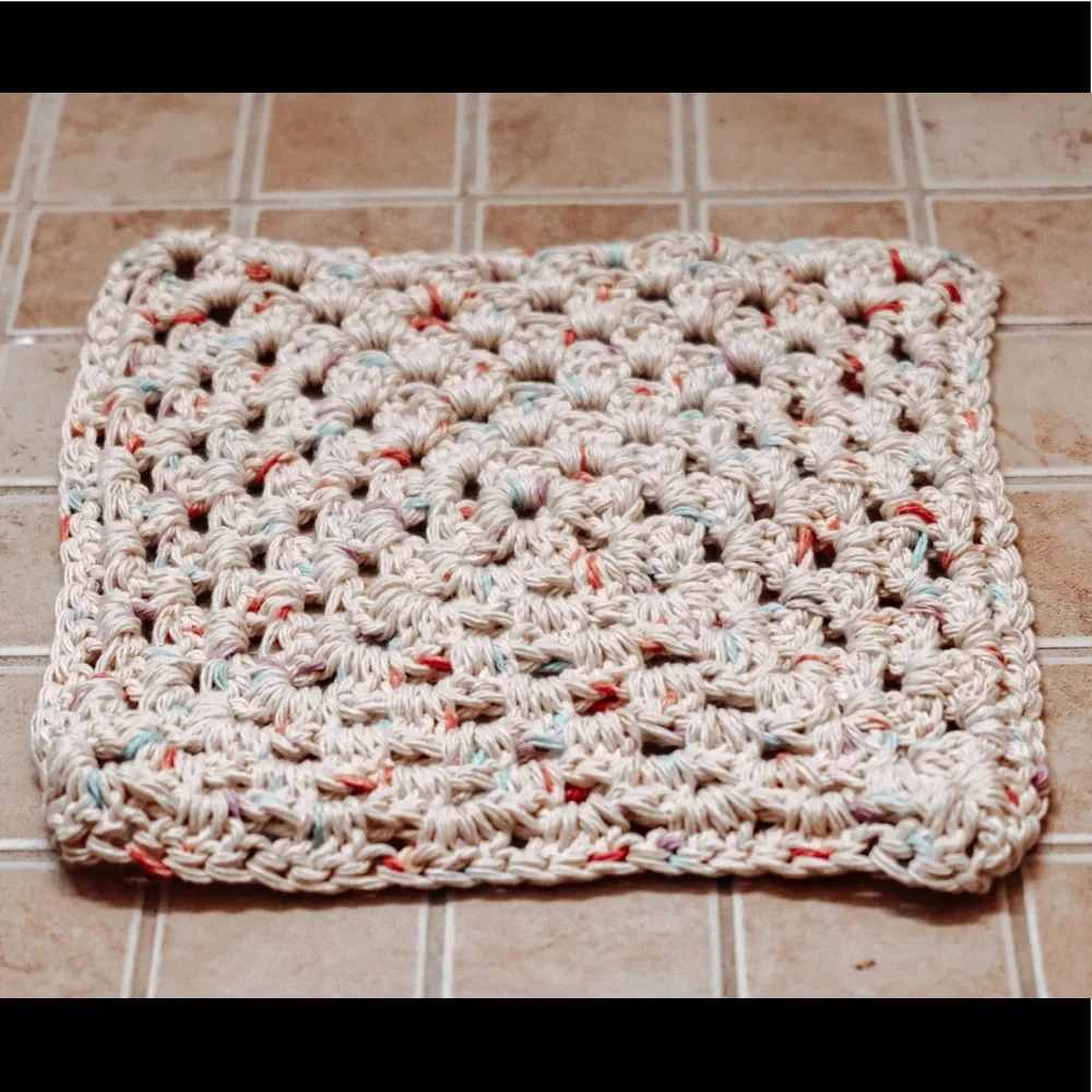 100% Cotton Kitchen/Bath Washcloth Hand Crocheted